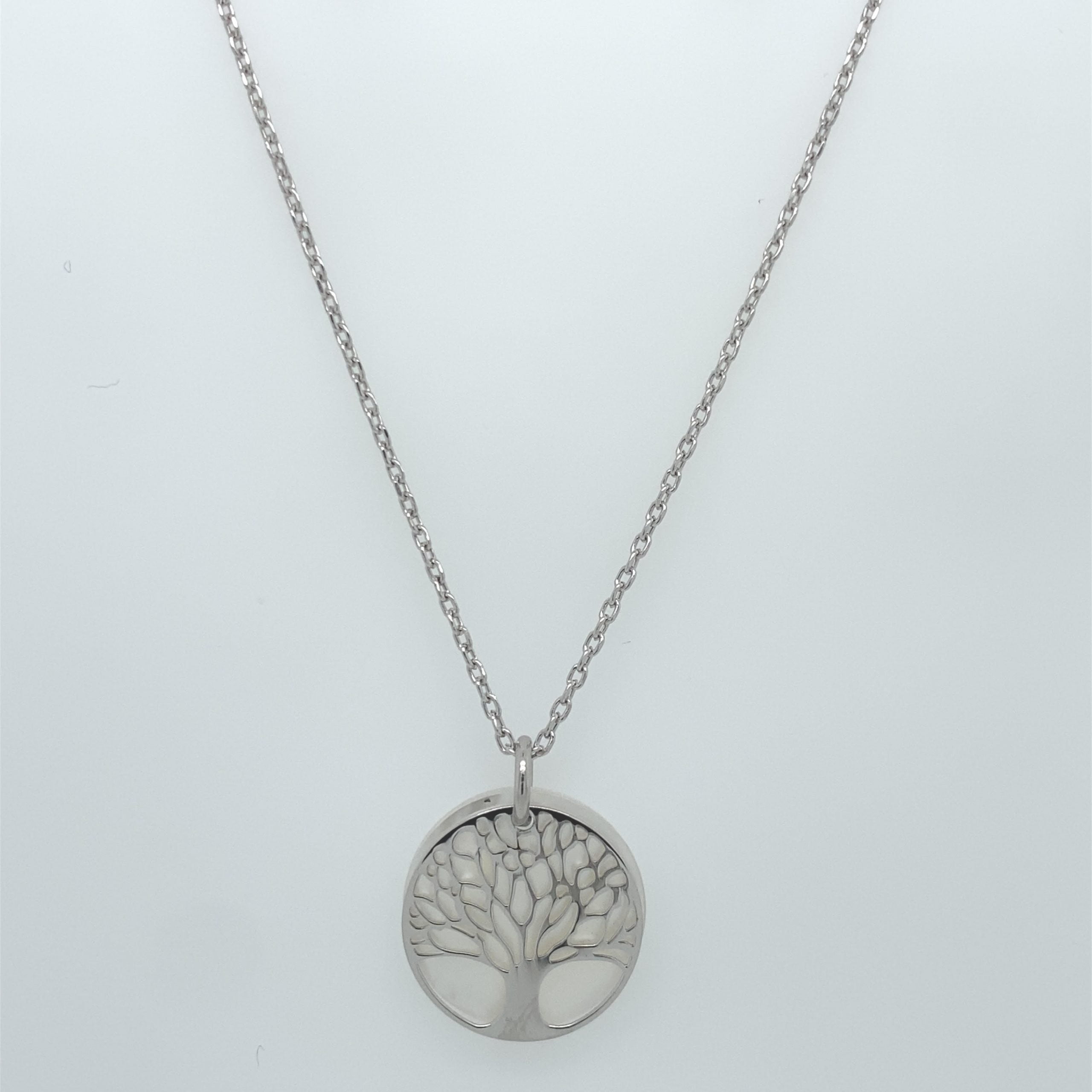 Sterling Silver Double Sided Christmas Poinsettia Flower Necklace 18 Inches