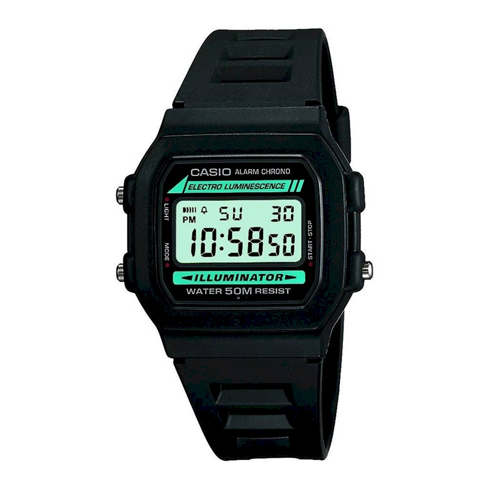 Casio Unisex Retro Black Rubber Vintage Watch W-86-1VQES - David Cullen  Jewellers % %