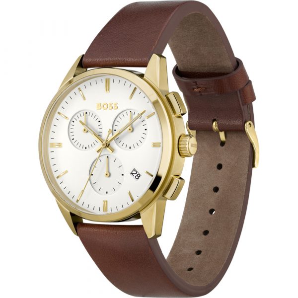 Hugo Boss Mens Gold Case White Chronograph Watch 1513926 - David Cullen  Jewellers % %