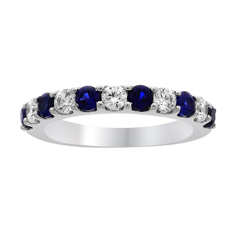 9CT WHITE GOLD 71PT SAPPHIRE AND 44PT DIAMOND ETERNITY RING 9168R115S-9W