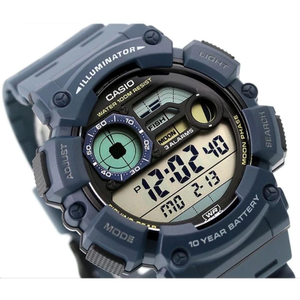 Casio Mens Fishing Info Digital Multi Function Blue Watch WS-1500H-2AVEF -  David Cullen Jewellers % %