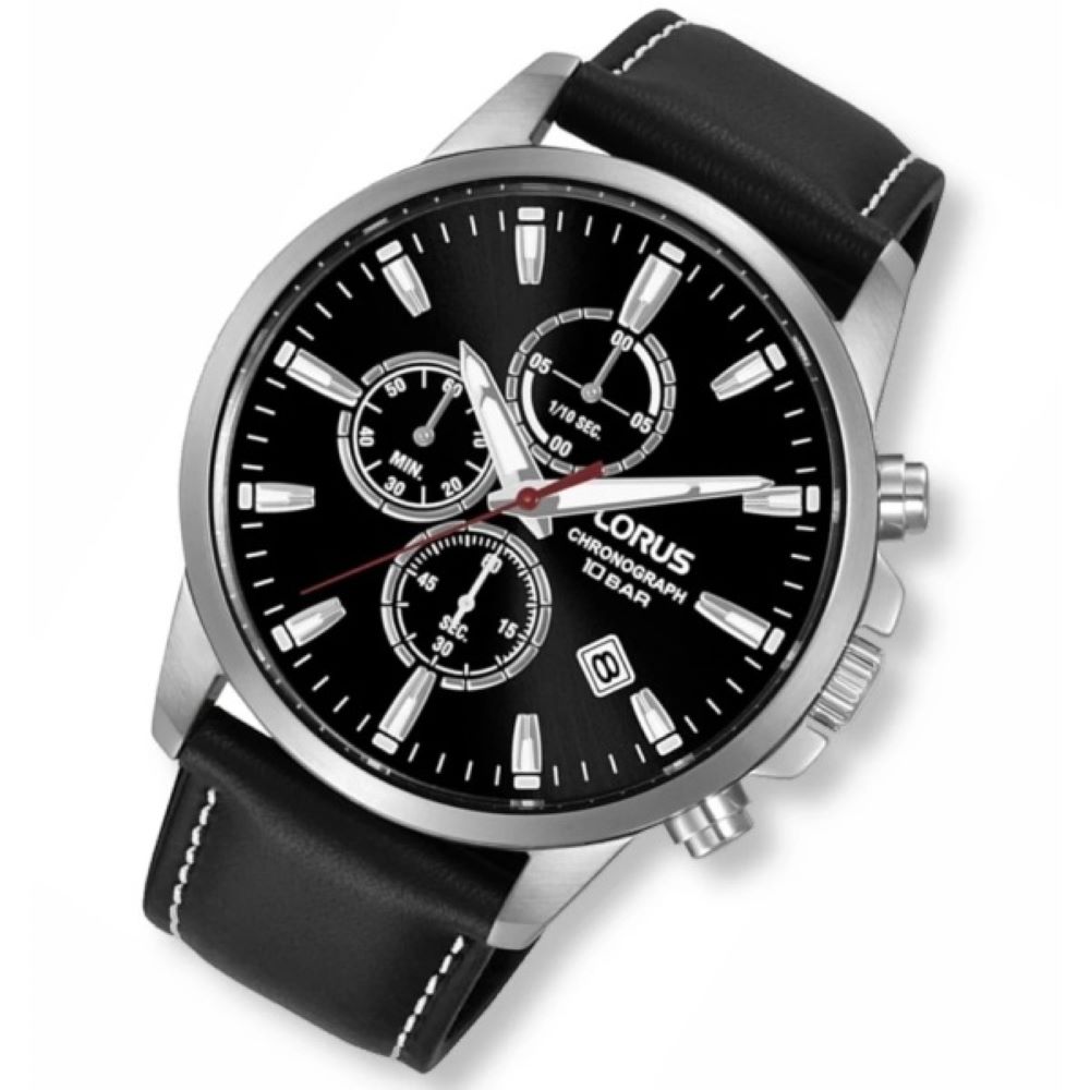 Lorus Mens Steel Case Black Dial Leather Watch RM387HX9 - David Cullen  Jewellers % %