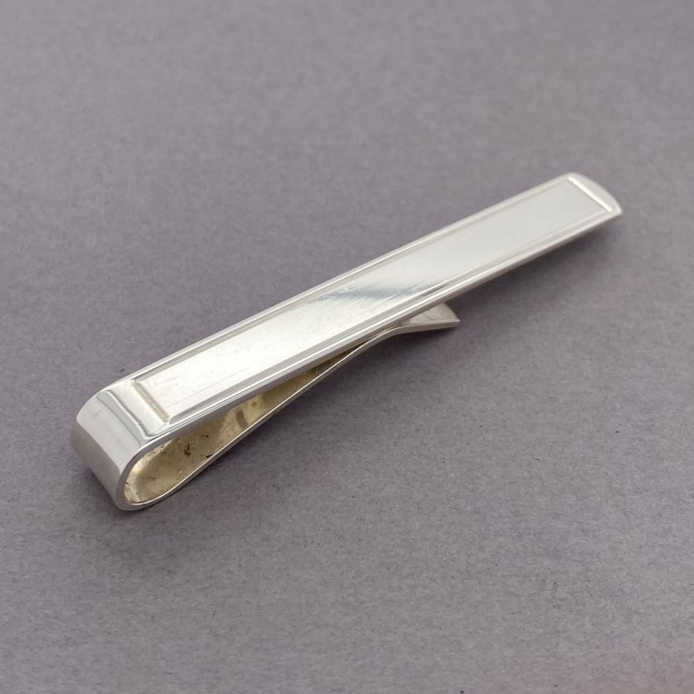Sterling Silver Gents Tie Bar With Lined Edge Sections - David Cullen ...