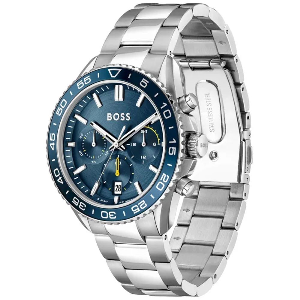Hugo Boss Mens Runner Steel Bracelet Chronograph Watch 1514143 - David  Cullen Jewellers % %